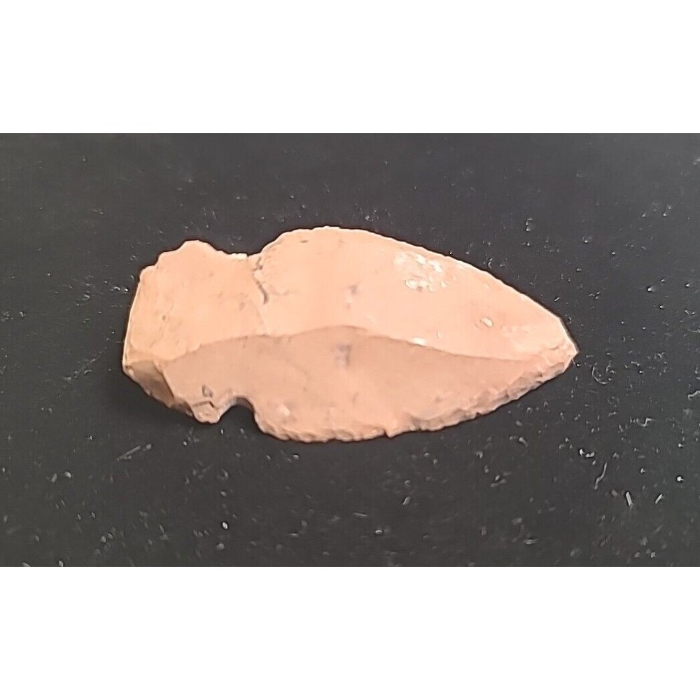 Arrowhead Shape Stone Pin Brooch Handmade Tan Brown 1.75” Vintage